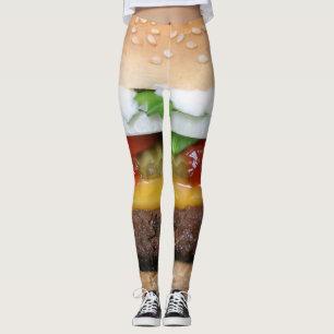 Leggings cheeseburger delicioso con la fotografía de las