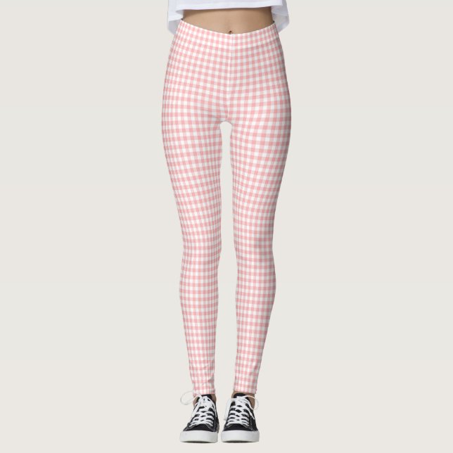 Leggings Cheque de Gingham blanco rosado (Anverso)