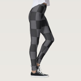Leggings Chequeros croatas monocromáticos de color gris neg