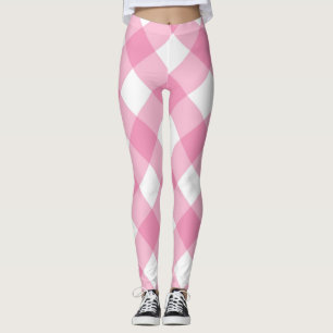 Leggings Cheques rosa y blanco Bonito leggen femenino