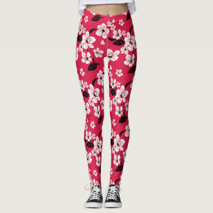 LEGGINGS CHERRY BLOSSOM - SAKURA (ROJO)