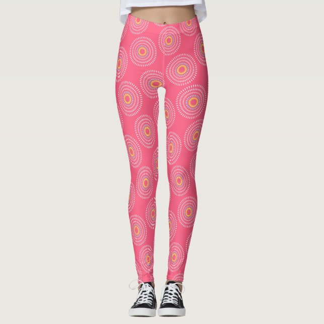 Leggings Cherry japonés de fuegos artificiales (Anverso)