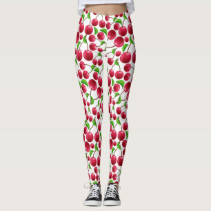 Leggings Cherry Print Retro Cherries Pants de yoga
