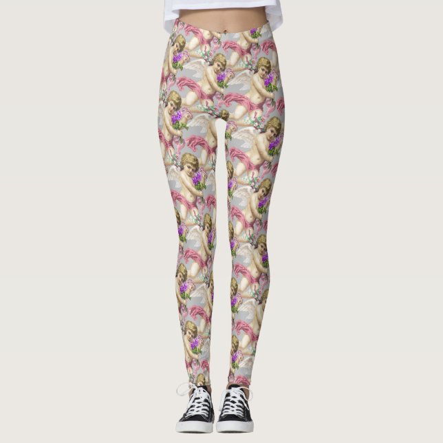 Leggings Cherubs rosa gris (Anverso)