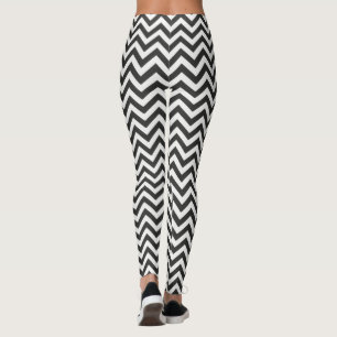 Leggings Chevron blanco negro