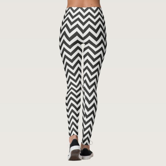 Leggings Chevron blanco negro (Reverso)