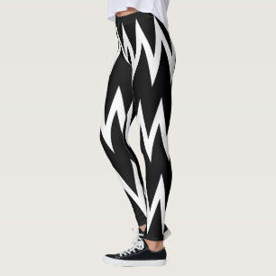 Leggings Chevron blanco y negro