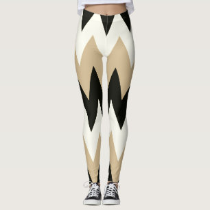 Leggings Chevron blanco y negro
