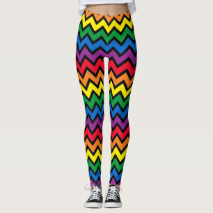 Leggings Chevron negro arcoiris