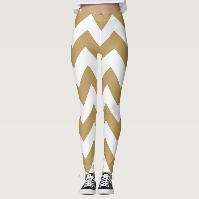 Leggings Chevron neutros en barbecho (Anverso)