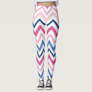 Leggings Chevron rosa y azul