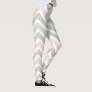 Leggings Chevron rosa y gris
