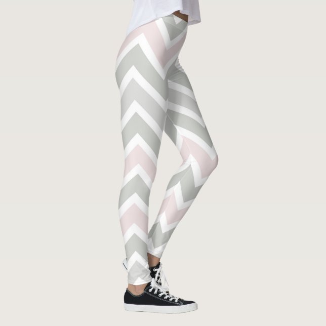 Leggings Chevron rosa y gris (Derecha)