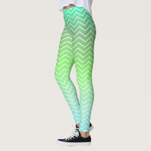 Leggings Chevron verde de dos puntas
