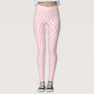 Leggings Chevron vertical rosa y blanco pequeño