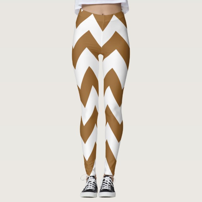 Leggings Chevrons Neutrales de Azúcar Marrón (Anverso)