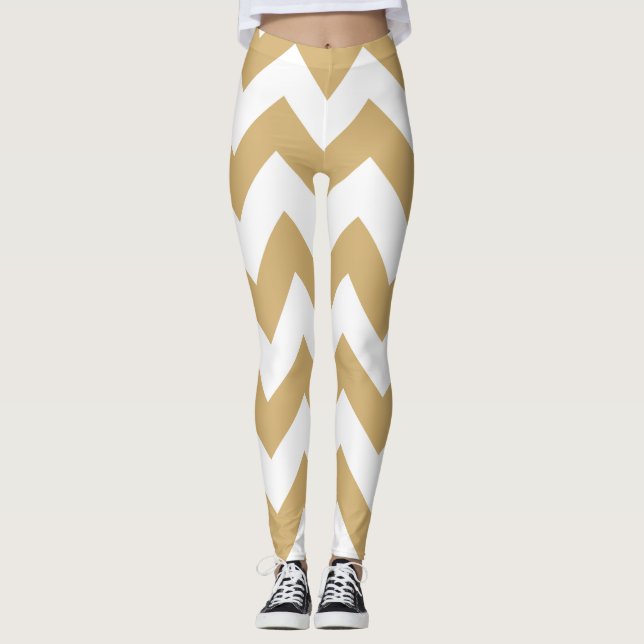 Leggings Chevrons neutrales de putty (Anverso)
