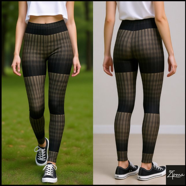 Leggings chic black and brown plaid - Cyber Plaid (Subido por el creador)