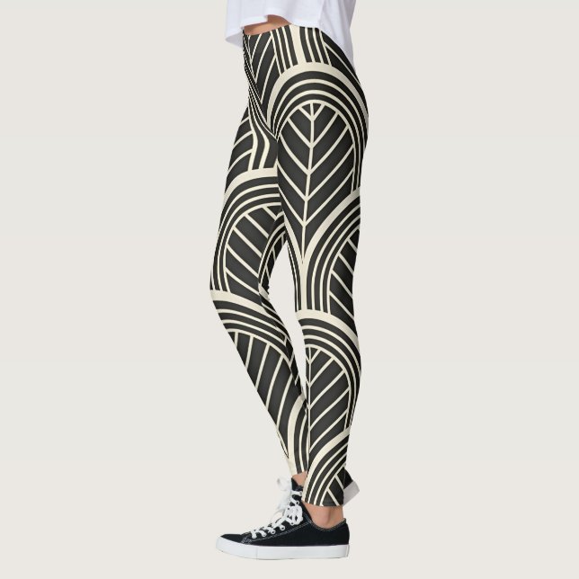 Leggings Chic Black and White Geometric Seamless Pattern (Izquierda)