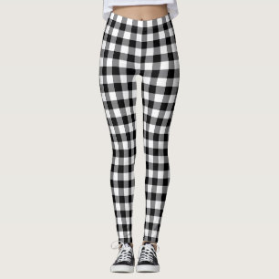 Leggings Chic Cuadro Negro Y Blanco Gingham Cuadros