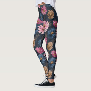 Leggings Chic Daisy Sparkle Gym Ropa de Maternidad
