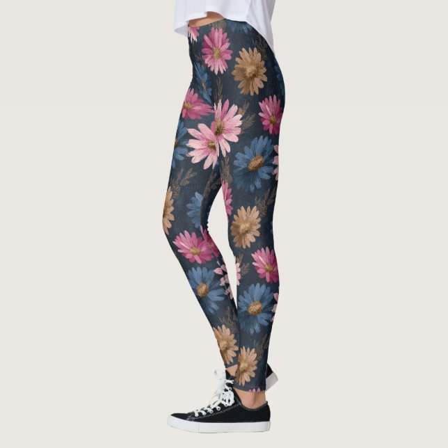 Leggings Chic Daisy Sparkle Gym Ropa de Maternidad (Izquierda)