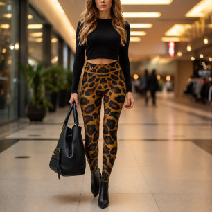 Leggings Chic Luxe Estampado de Leopardo Monogramado