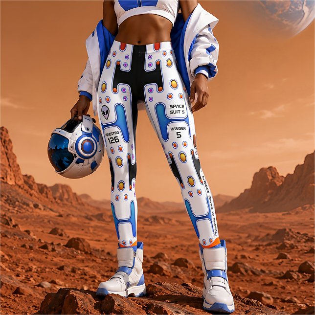 Leggings Chica astronauta blanca robot android del espacio  (Subido por el creador)