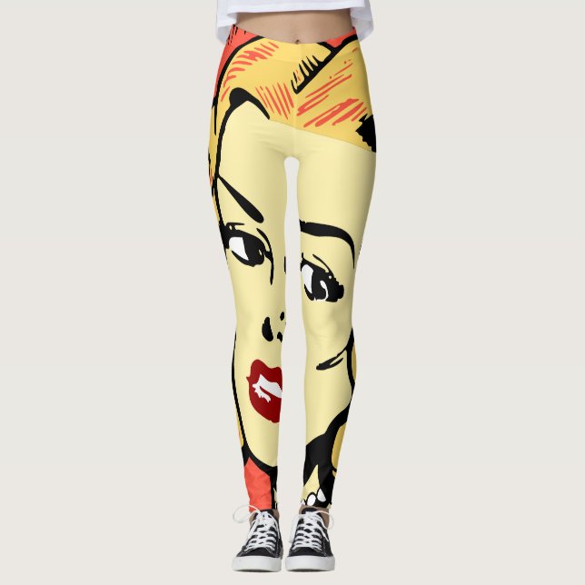 Leggings Chica de arte pop (Anverso)