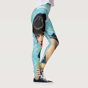 Leggings Chica de la piscina retro 60 Rockabilly