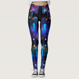 Leggings Chica del espacio Androide mecánico Robot futurist