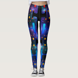 Leggings Chica del espacio Androide mecánico Robot futurist