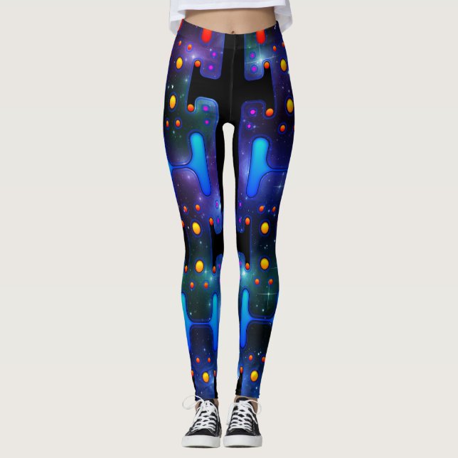 Leggings Chica del espacio Androide mecánico Robot futurist (Anverso)