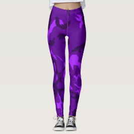 Leggings Chica descarado exuberante Blacklight púrpura Camo