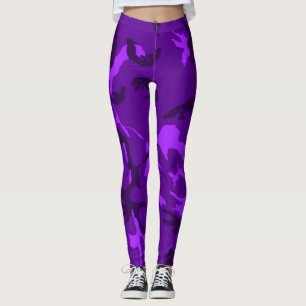 Leggings Chica descarado exuberante Blacklight púrpura Camo