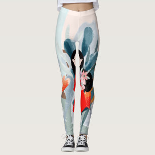 Leggings Chica en el bosque, personalizado de naturaleza ve