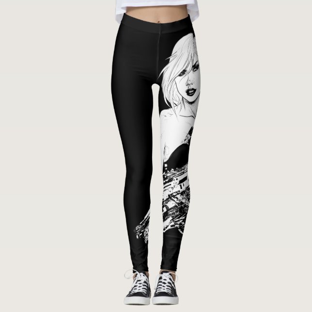 Leggings chica genial de Badass - b&w (Anverso)