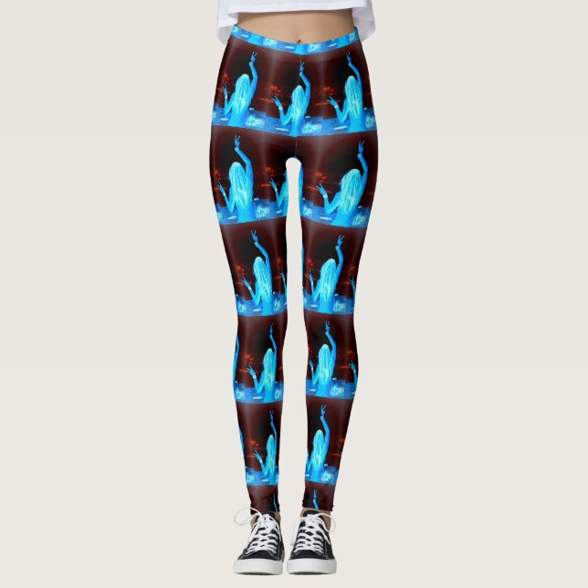 Leggings chica hippie azul (Anverso)