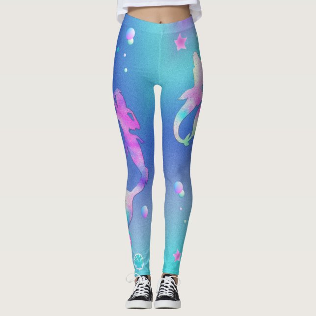 Leggings Chica Monograma de Sirenas Marinas Verde azuladas  (Anverso)