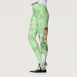 Leggings Chica Pin Up Irlandesa Amante de la Cerveza