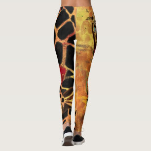 Leggings Chica y jirafa africanos - Amigos - Dibujo de arte