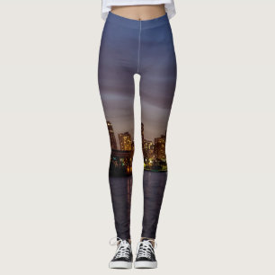 Leggings Chicago Cityscape Night New