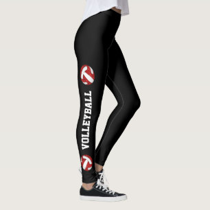Leggings chicas de piernas con textos en balones de voleibo