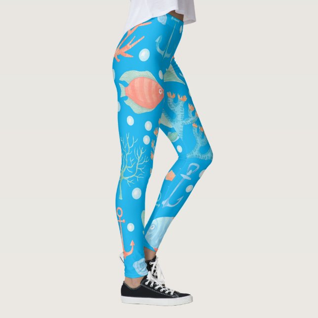 Leggings Chicas de sirenas de diseño de peces tropicales oc (Derecha)