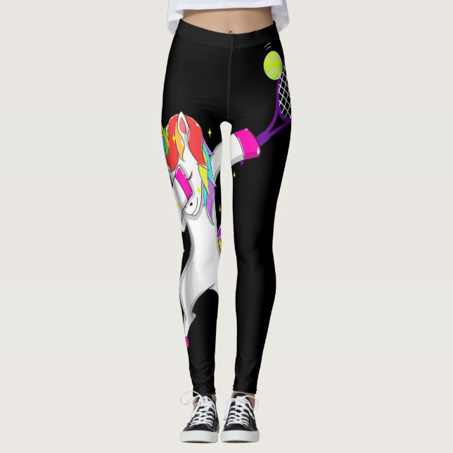 Leggings chicas de tenis dabbing unicornio regalo para juga (Anverso)