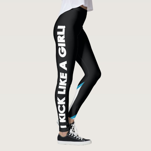 Leggings Chicas del karate - polainas negras del lema (Derecha)