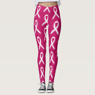 Leggings Chicas duros usan conciencia rosada sobre el cánce