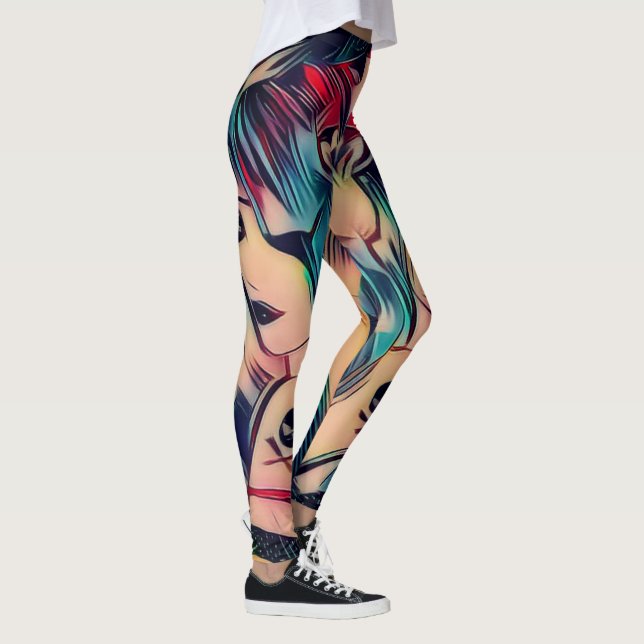 Leggings Chicas góticos tatuados con pelo azul (Derecha)