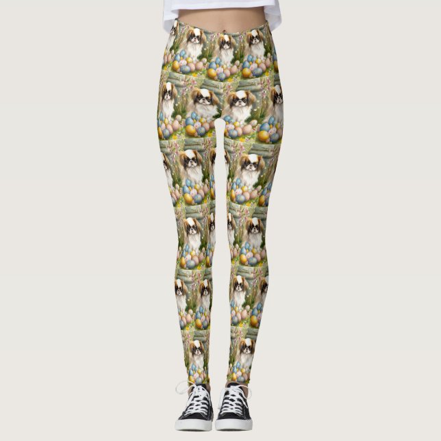 Leggings Chin japonés con huevos de Pascua (Anverso)