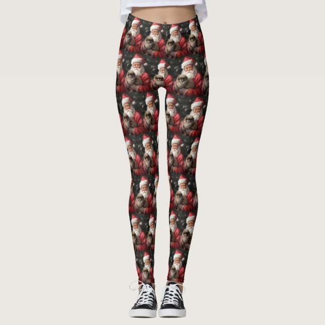 Leggings Chin japonés con Navidades festivos de Santa Claus (Anverso)